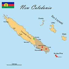 Range map of Rhacdactylus ciliatus